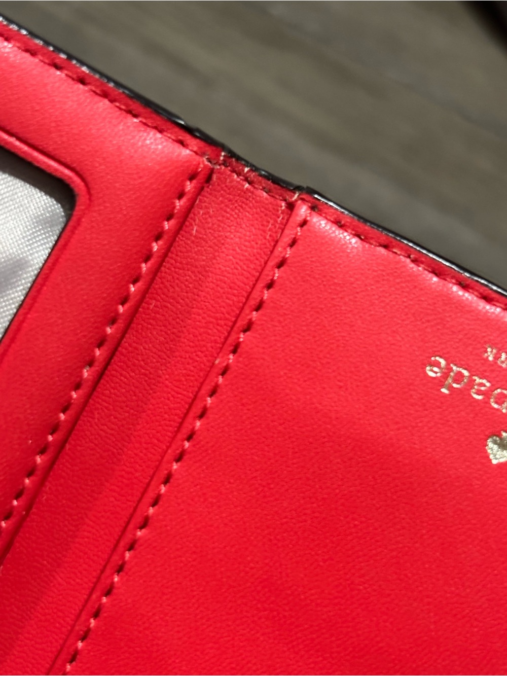 Kate Spade Lena Small Leather Bifold Wallet Tan Red - Picture 9 of 15